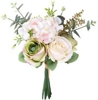 Set 4 Bouquet Artificiali Rose Ortenzia 40 cm