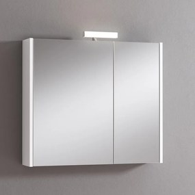 Pensile con luce Akira L 80 x P 15.5 x H 70 cm laccato lucido bianco