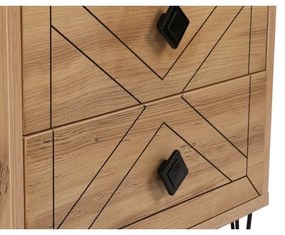 Comodino LUNA 55x50 cm marrone/nero