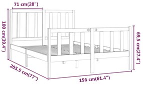 Giroletto Miele in Legno Massello 150x200 cm King Size