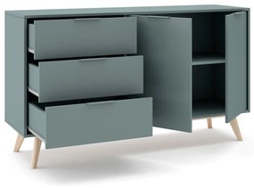 Cassettiera verde polveroso 140x81x40 cm Pisco – Marckeric