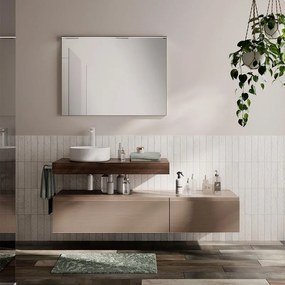 Mobile da bagno sotto lavabo Step taupe opaco L 100.3 x H 30 x P 46 cm 1 cassetto, lavabo non incluso