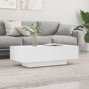 Tavolino Da Salotto Bianco 100x49,5x31 Cm İn Legno Multistrato /