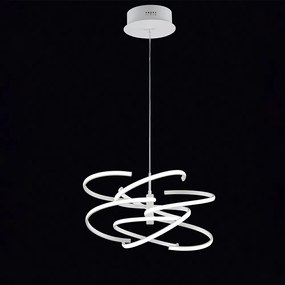 Lampadario In Metallo Moderno Nest Bianco Led Luce Calda Grande