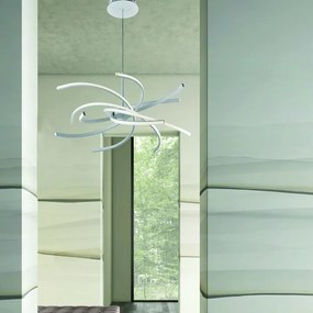 Lampadario LED design Anuk bianco Ø70cm, luce con 3 temperature di colore 4000 lumen