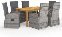 Set da Pranzo da Giardino 7 pz Grigio cod mxl 41561