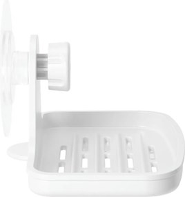 Dispenser di sapone bianco in plastica riciclata senza foratura Flex - Umbra