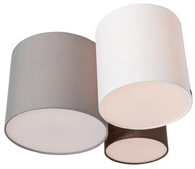 Plafoniera bianca, grigia e marrone a 3 luci - Multidrum