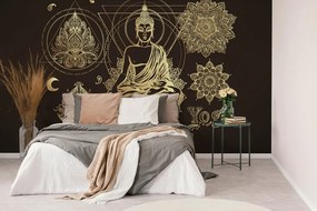 Carta da parati – Buddha dorato meditativo