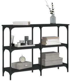 Tavolino consolle nero 100x29x75 cm in legno multistrato