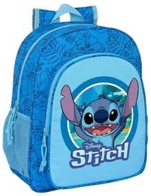 Zaino Scuola Stitch Azzurro 32 X 38 X 12 cm