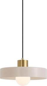 Lampada a sospensione retrò ottone con bianco per sistema a binario monofase - Iconic Jina