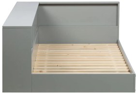 Letto singolo in pino grigio con contenitore 90x200 cm Connect - WOOOD