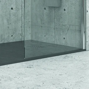 Kamalu - Piatto doccia effetto pietra 180x90 colore nero ardesia