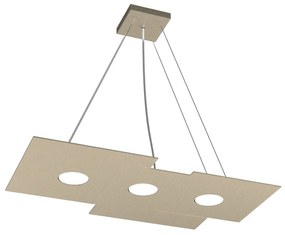 Sospensione Moderna Rettangolare Plate Metallo Sabbia 3 Luci Gx53