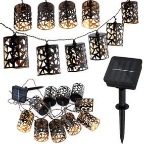 Catena LED solare 10xE12/3,65m IP44 bianco caldo