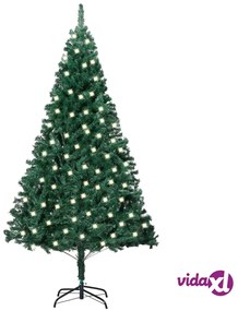 vidaXL Albero di Natale Artificiale con LED Rami Folti Verde 120 cm