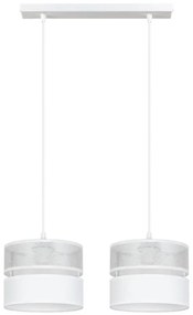 Lampadario a sospensione con filo LIMA 2xE27/60W/230V argento/bianco