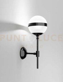 Peggy applique a parete bianco lucido nero lucido 1 luce attacco e14