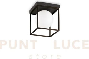 Lingotto lampadario da soffitto nero sfera bianca 1 luce attacco e14
