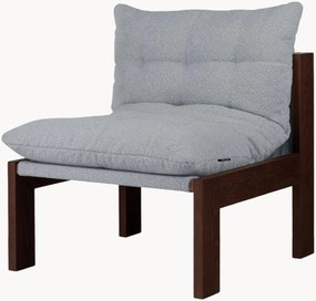 Poltrona lounge in bouclé e legno di faggio Huno
