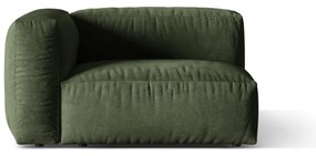 Parte divano componibile verde (con penisola a sinistra) con rivestimento in velluto Martina – Micadoni