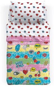Copriletto Trapuntato Singolo Kiss Caleffi Kids, in cotone