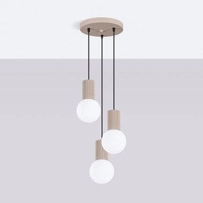 Sollux SL.1745 - Lampadario a sospensione con filo HALO 3xG9/8W/230V diametro 25 cm beige