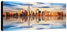 Stampa su tela New York skyline reflex, multicolore 190 x 90 cm