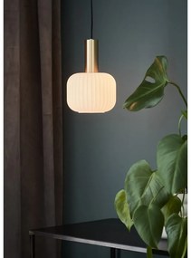 Lampadario nero/dorato con paralume in vetro Sober – Markslöjd