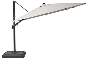 Ombrellone decentrato grigio SONORA II NATERIAL L 282 x 391 cm con telo tortora