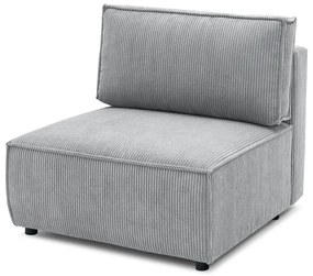 Modulo divano in velluto a coste grigio chiaro, pezzo centrale Nihad modular - Bobochic Paris