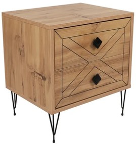 Comodino LUNA 55x50 cm marrone/nero