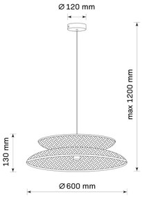 Lampadario a sospensione con filo BALI 1xE27/20W/230V diametro 60 cm bambù