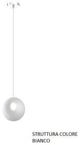 Sospensione bianco 1 luce vetro bianco fog 1184bi-s1-bf