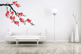 Adesivo murale per interni ramo con fiori in fiore 120 x 240 cm