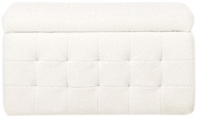 Pouf ottomano con contenitore bouclè bianco MICHIGAN Beliani