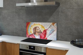 Pannello paraschizzi cucina Mosaico di Gesù 100x50 cm