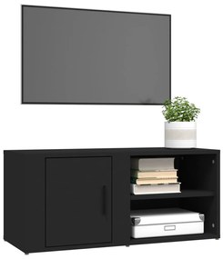 Mobili porta tv 2 pz nero 80x31,5x36 cm in legno multistrato