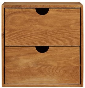 Mensola di colore naturale in rovere massiccio con ripiani multipli 18 cm Townsville – House Nordic