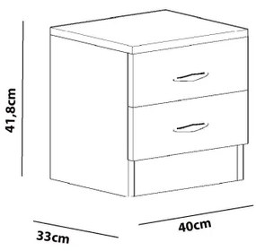 Comodino SINE 42x40 cm bianco