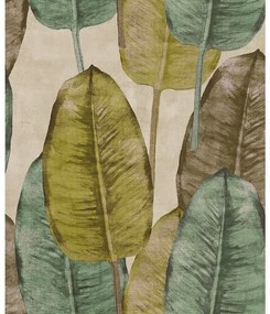 Carta da parati Tahiti Rubbertree  verde, 53 cm x 10 m