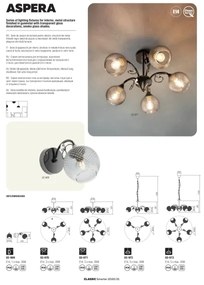 Redo 02-972 - Lampadario a catena ASPERA 3xE14/28W/230V Ø 52 cm nero