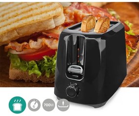 Nedis KABT150EBK - Tostapane due fori 700W/230V nero