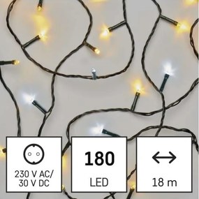Catena LED da esterno natalizia 180xLED/23m IP44 bianco caldo/freddo