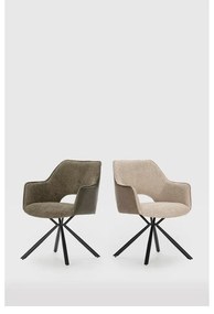 Set di sedie da pranzo verde in imbottito con braccioli 2 pz Mariel – Marckeric