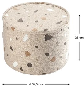 Pouf per bambini marrone chiaro con rivestimento in bouclé e ciniglia Terrazzo – Wigiwama