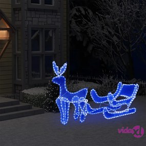 vidaXL Decorazione Luminosa Natalizia Slitta e Renna con Rete 432 LED