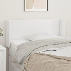 Testiera Ad Orecchio Bianca 83x16x78/88 Cm İn Similpelle /