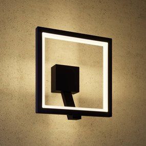 Applique da esterni a LED Square Lucande, Nero, Alluminio, Moderno, Applique LED da esterni